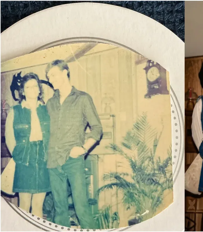 Discoloured photograph sent to MemoryCherish for expert photo restoration