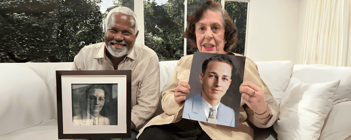 Restored family photo, photo restoration result